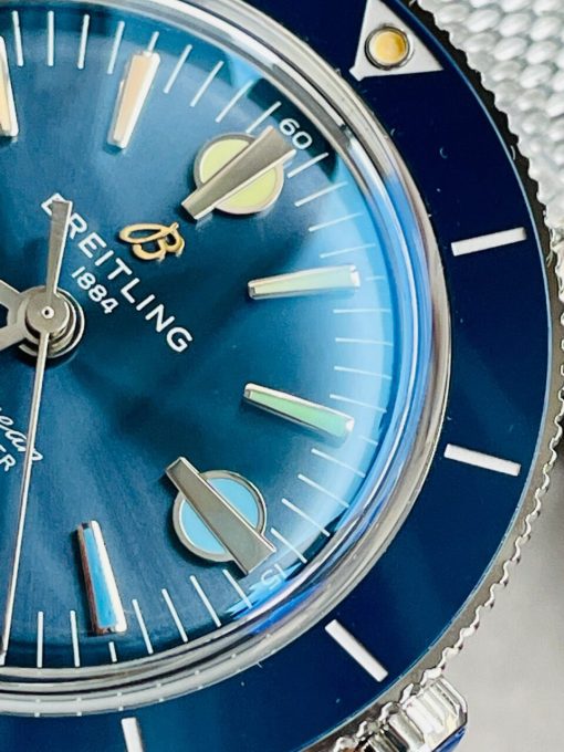 GF Factory 1:1 Breitling SuperOcean Heritage 57 SS/Black Ceramic Bezel Blue Dial Colors Markers A2824 - Image 9