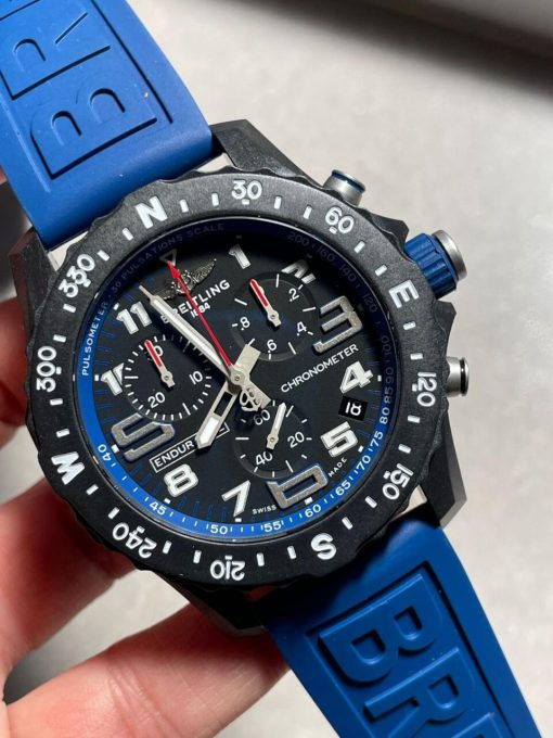 OGF Factory 1:1 Breitling Endurance pro 44mm Black dial Blue Rubber Strap quartz movement - Image 2