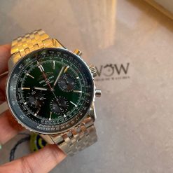 BLS Factory 1:1 Breitling Navitimer 01 Best Edition SS Edition Green Dial A7750