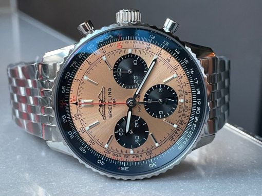 BLS Factory 1:1 Breitling Navitimer 01 Best Edition SS Salmon Dial A7750 - Image 3