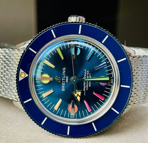 GF Factory 1:1 Breitling SuperOcean Heritage 57 SS/Black Ceramic Bezel Blue Dial Colors Markers A2824 - Image 12