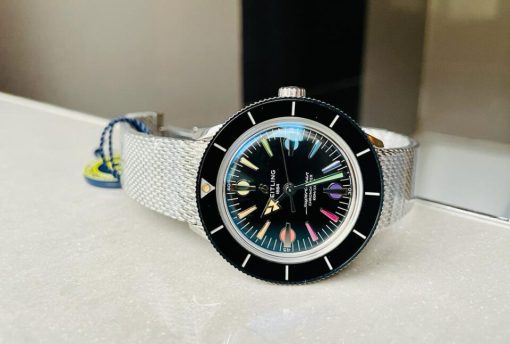 GF Factory 1:1 Breitling SuperOcean Heritage 57 SS/Black Ceramic Bezel Black Dial Colors Markers A2824 - Image 4