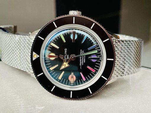 GF Factory 1:1 Breitling SuperOcean Heritage 57 SS/Black Ceramic Bezel Black Dial Colors Markers A2824 - Image 3