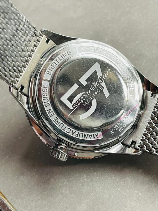 GF Factory 1:1 Breitling SuperOcean Heritage 57 SS/Black Ceramic Bezel Black Dial Colors Markers A2824 - Image 11