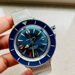 GF Factory 1:1 Breitling SuperOcean Heritage 57 SS/Black Ceramic Bezel Blue Dial Colors Markers A2824