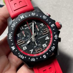 OGF Factory 1:1 Breitling Endurance pro 44mm Black dial Red Rubber Strap quartz movement