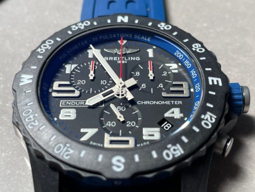 OGF Factory 1:1 Breitling Endurance pro 44mm Black dial Blue Rubber Strap quartz movement - Image 5