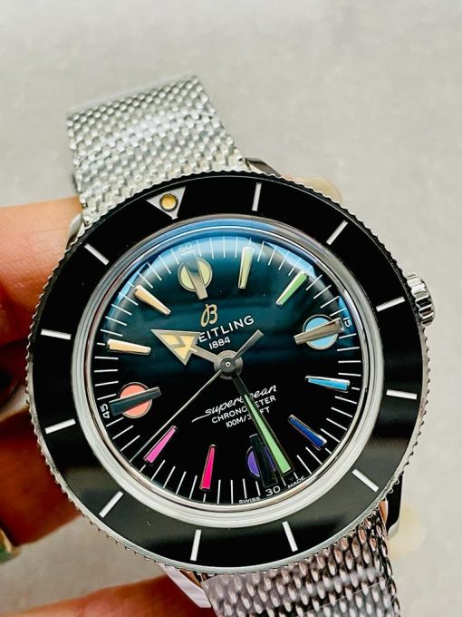 GF Factory 1:1 Breitling SuperOcean Heritage 57 SS/Black Ceramic Bezel Black Dial Colors Markers A2824 - Image 2