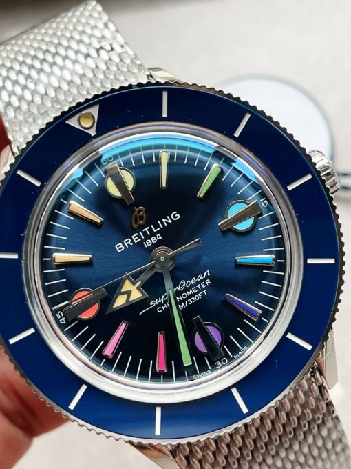 GF Factory 1:1 Breitling SuperOcean Heritage 57 SS/Black Ceramic Bezel Blue Dial Colors Markers A2824 - Image 13