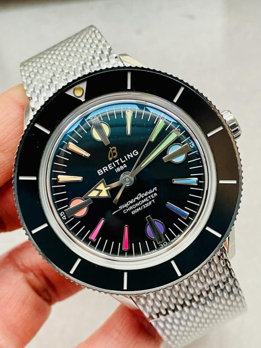 GF Factory 1:1 Breitling SuperOcean Heritage 57 SS/Black Ceramic Bezel Black Dial Colors Markers A2824 - Image 7