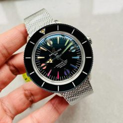 GF Factory 1:1 Breitling SuperOcean Heritage 57 SS/Black Ceramic Bezel Black Dial Colors Markers A2824