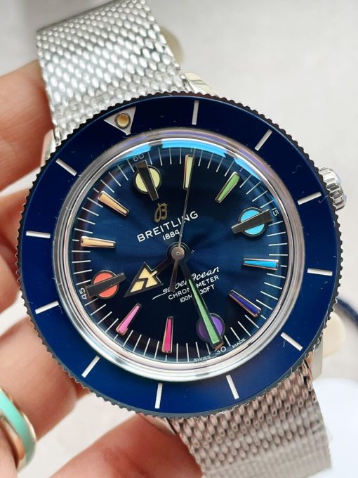 GF Factory 1:1 Breitling SuperOcean Heritage 57 SS/Black Ceramic Bezel Blue Dial Colors Markers A2824 - Image 3