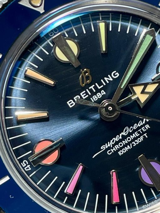 GF Factory 1:1 Breitling SuperOcean Heritage 57 SS/Black Ceramic Bezel Blue Dial Colors Markers A2824 - Image 5